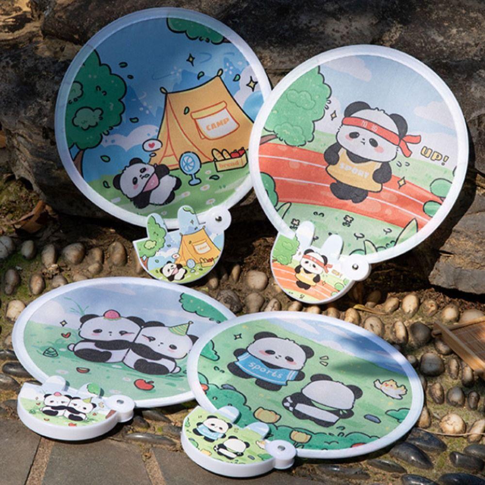 

Mini Handheld Fan Round Foldable Fan Folding Collapsible Pocket Fan Summer Style 1