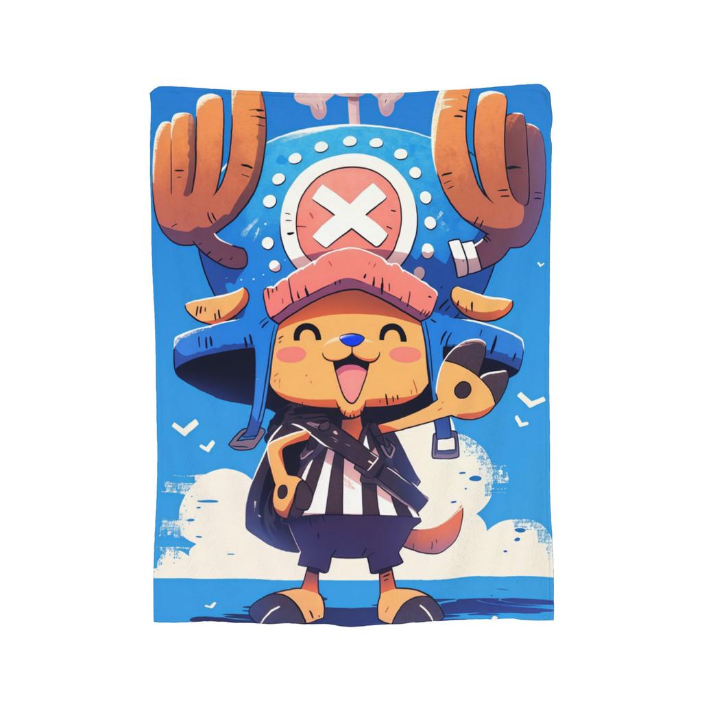 One Piece Tony Tony Chopper Anime Deken Flanel Herfst/Winter Draagbare Zachte Worpdeken voor Thuis Bank Sprei