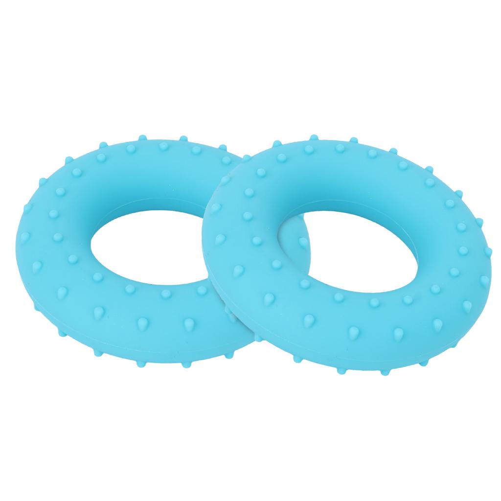 2pcs Hand Grip Strengthener Silicone O Type Finger Exerciser Ring for Muscle Training Recovery Blue 40lb