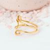 Sculptural Gold S-Curve Wire Ring: Wide, Adjustable Open-work Design, Perfect As a Bold Statement, Thumb, or Toe Ring.