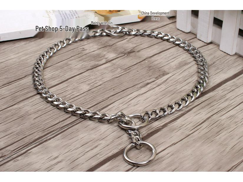 Stainless Steel Bite-Resistant Dog Training Chain Collar for Small, Medium, Large Dogs