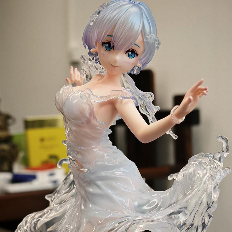Re:Zero Starting Life In Another World Rem Water Gown Anime Figure Pvc Model Doll Desktop Ornament Collection Toy Children Present
