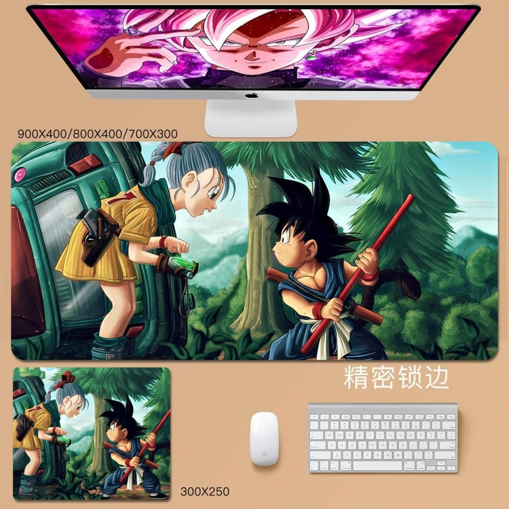 Laptop-Mauspad Dragon Ball Animation Son Goku Leder-Mauspad Cartoon Vegeta Bulma Broly Großes Tastaturpad Schüler Lernen Schreiben Schreibtischunterlage