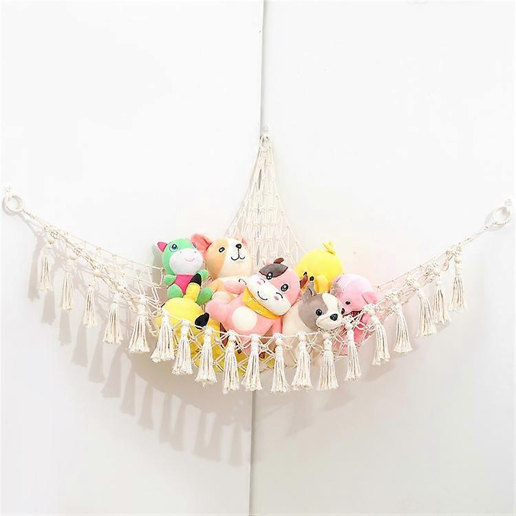Stuffed Animal Net or Hammock Wall Hanging Net for Stuffed Animal Storage Macrame Toy Display Plush Toy Holder Soft Toy organizer for Nurery Baby Bedr