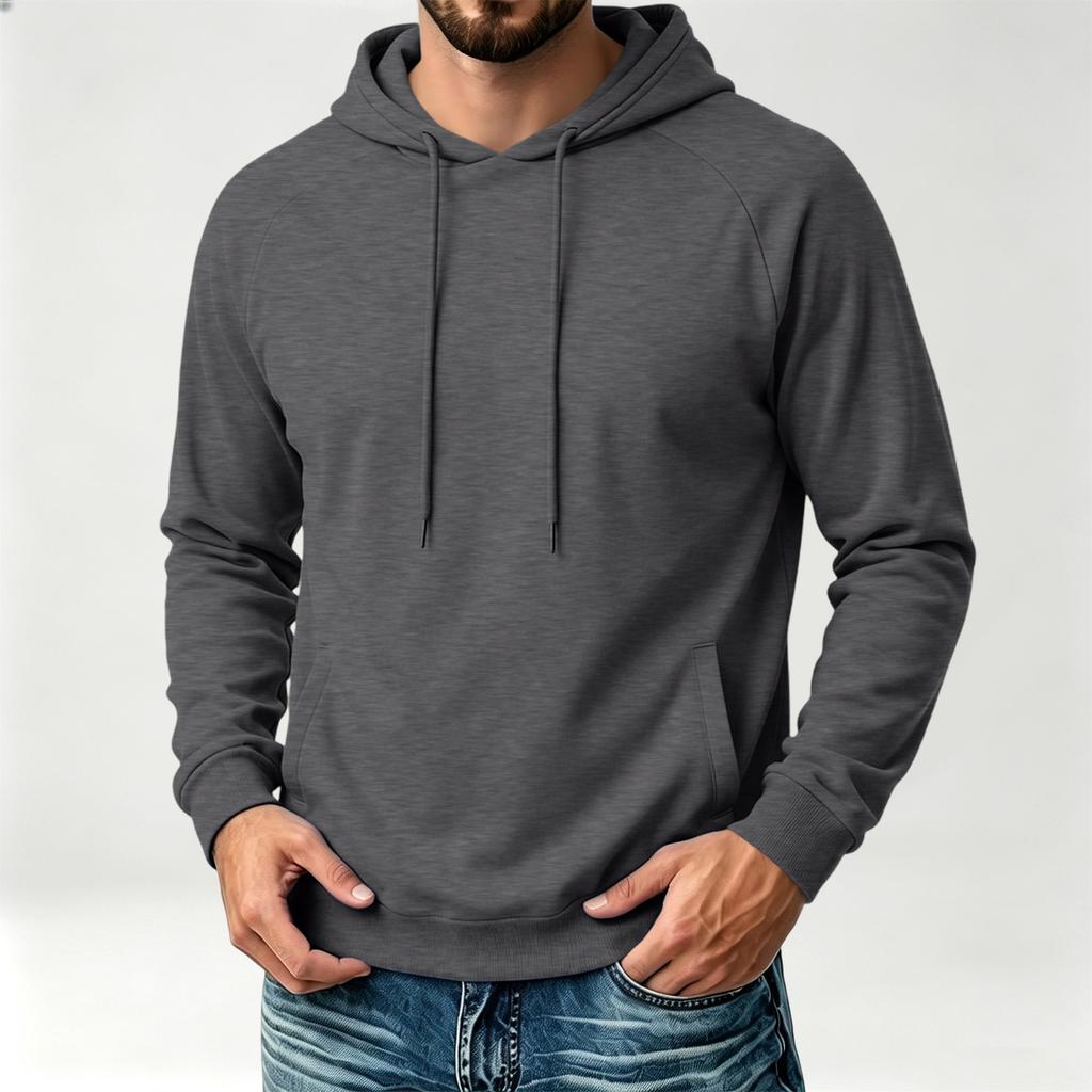 Stijlvolle Heren Hoodie met Raglanmouwen, Lange Mouwen, Casual Pullover Sweatshirt voor Dagelijks Gebruik