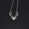 Korean Style Crystal Deer Head Necklace & Clavicle Sweater Chain for Women