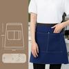 Waterproof Staff Apron Short Waiter Uniform Kitchen Half Apron  Coffee Shop Hotel Chef