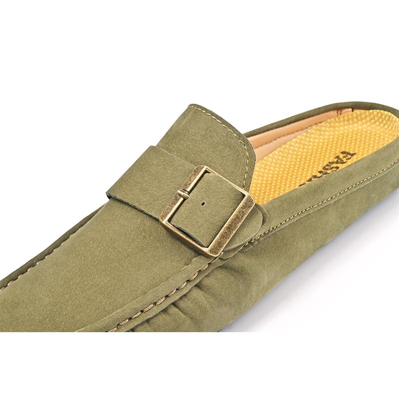 Sommar Andningsbara Herrskor Mode Äkta Läder Halvskor Slip On Mockasiner Casual Halvloafers