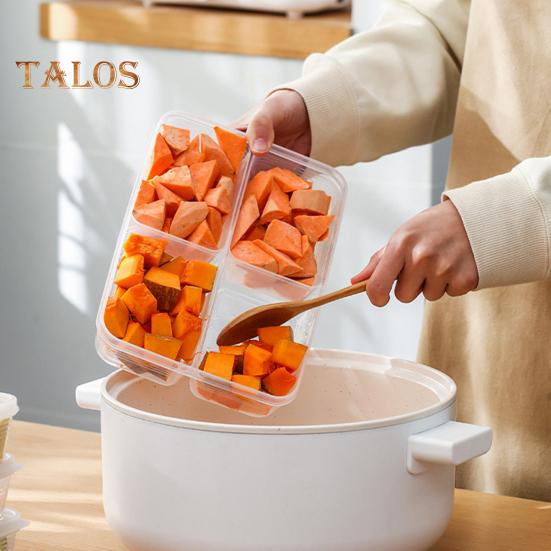 Úložný box Dobře těsnící Potravinářský průhledný 4 přihrádkový úložný box do chladničky Univerzální organizér do kuchyně