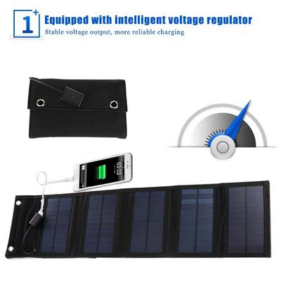 70W Faltbares USB 5V Solarpanel Powerbank Tragbar Wasserdicht Solarpaneele Ladegerät Outdoor Handy für Camping Wandern