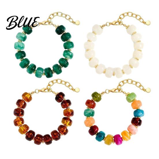 Easy Match Wristwear Women Bracelet Bohemian Style Multi-Layered Resin Beaded