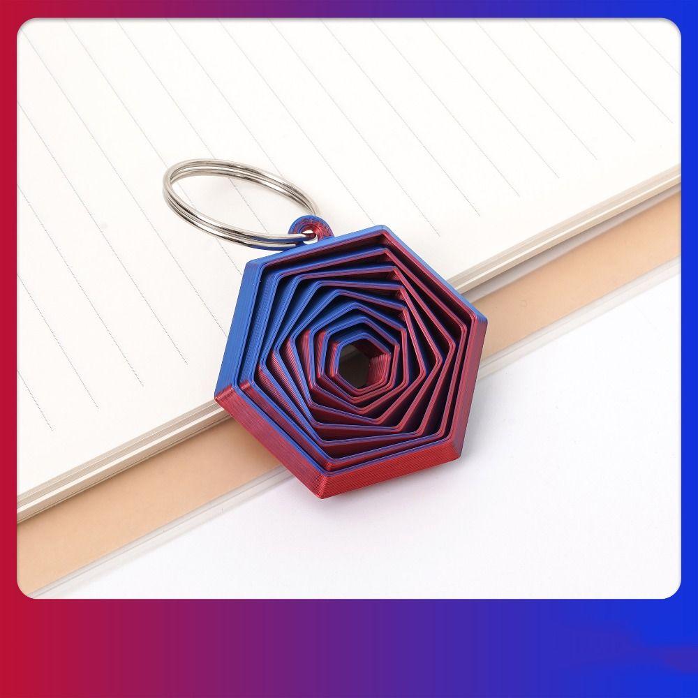 Mini 3D Printed Keychain Fractal Geometric Fidget Toy  Office Leisure Entertainment
