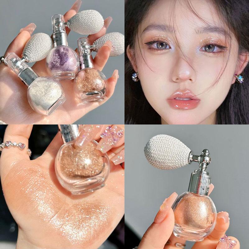 

Airbag Glitter Highlighter Spray, Fine Shimmer Mist, Pearlescent Brightening Scented Loose Powder, Versatile Sparkle Makeup Setting Powder