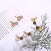 Korean Dual-Tone S925 Silver Rhinestone Stud Earrings for Women