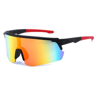 Oversized Sportzonnebril Mannen Fietsbril Gespiegeld Buitenbril Trendy Omhullend Anti-UV Rijbril