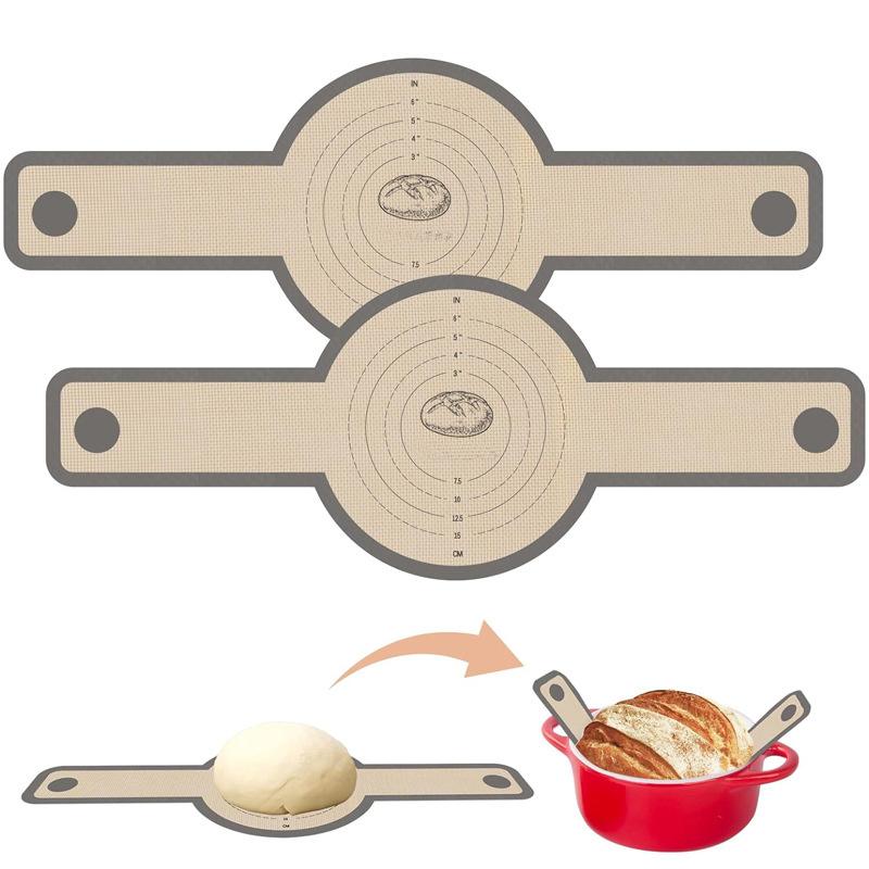 Silicone Bread Sling 1/2 Pcs Non-Stick & Easy Clean Reusable Silicone Bread Baking Mat With Long Handles