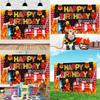 Cartoon Fire Themed Victory Party Decoration Background Banner And Photo Props