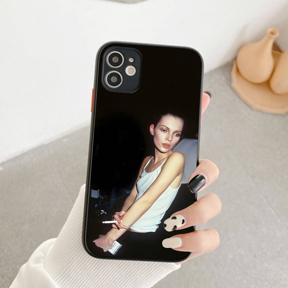 Kate Moss Model For iPhone 11 12 13 14 15 16 Pro Max Plus X XS MAX Shockproof Matte Back Cover iPhone 12