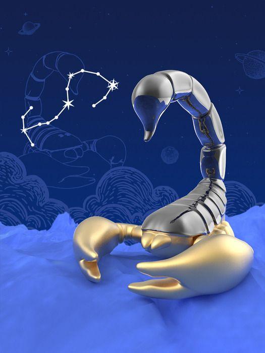 Metalmorphose Belgian Metal Key Ring, Constellation Scorpio