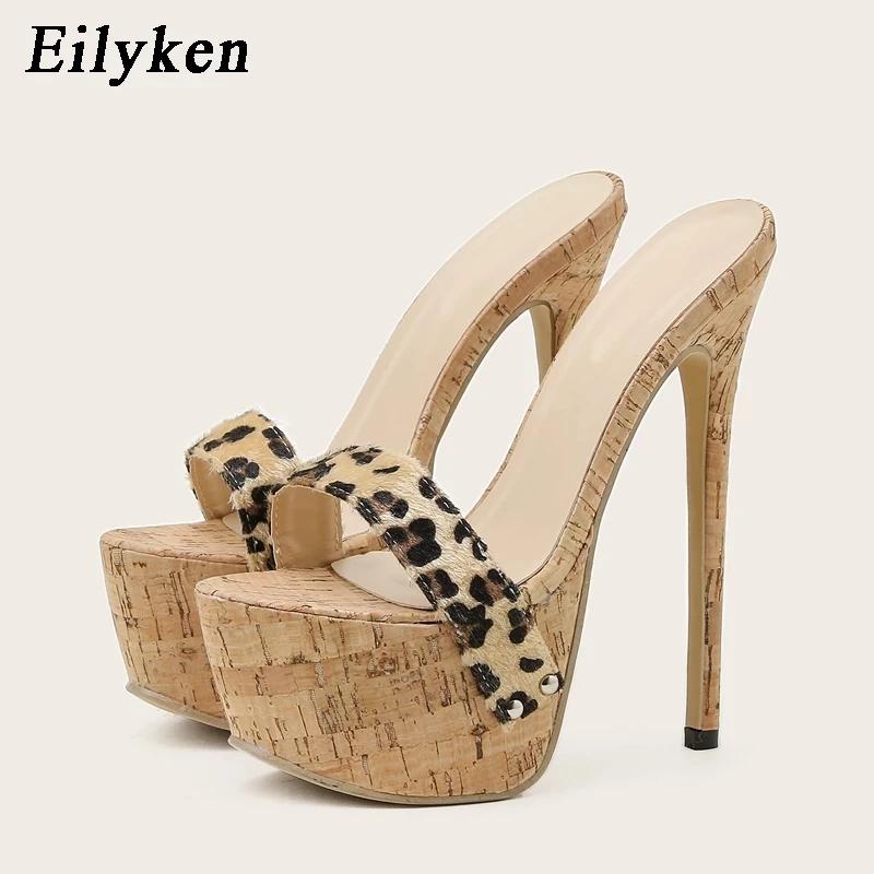 Eilyken Neues Design Plateau Kristall Diamant Damen Hausschuhe Sexy Sommer Super Hoher Absatz Hochzeits Nachtclub Badeschuh Größe 42