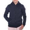 Navy Blue Zip-up Hooded Sweatshirt for Girls and Boys, Kangaroo Pocket, Ages 3 To 14 - - Blue