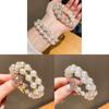 Pearl Beaded Double Layer Bracelet With Rhinestone Embellishments For Elegant Office Wear
