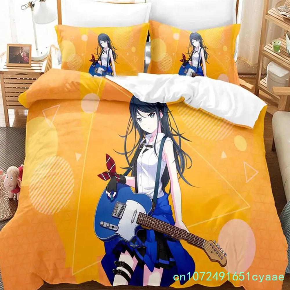 Project SEKAI Hoshino Ichika Set Biancheria da Letto Ragazzi Ragazze Twin Queen Size Copripiumino Federa Letto Bambini Adulti