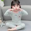 Girls' Fleece-Lined Cotton Pajama Set for Autumn/Winter - Warm Infant and Baby Homewear