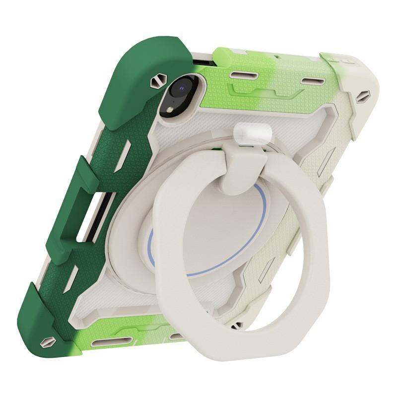 Silikon iPad Hülle mit drehbarem Ständer, Crossbody-Gurt, Air 13 Pro 11 10.2 12.9 Zoll - Stoßfeste Schutzhülle