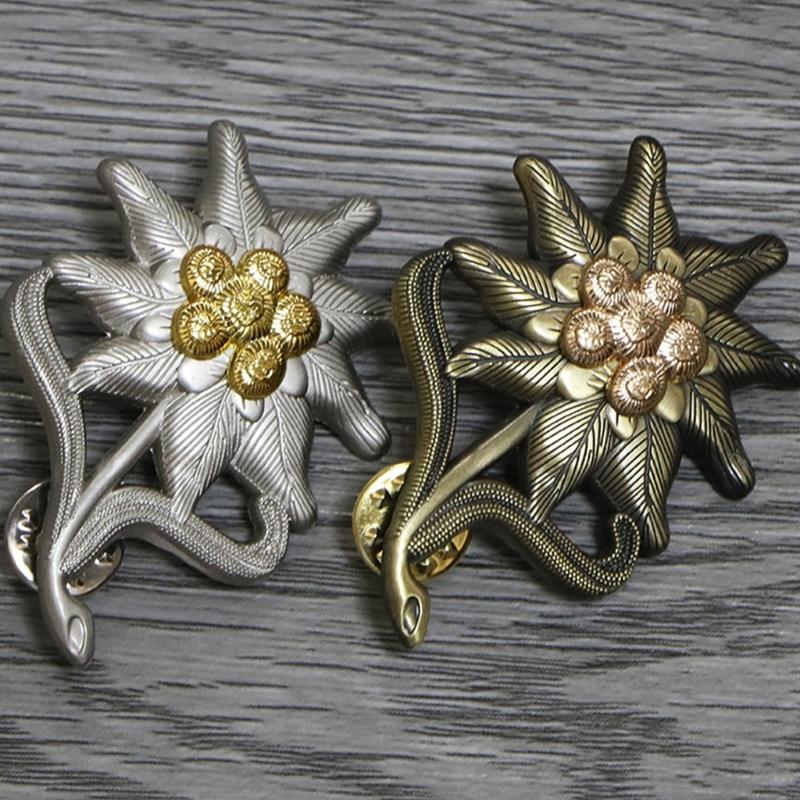 Odznaka 2w II Edelweiss Armii Niemieckiej Pin do Klapy Górskich Wojsk Niemieckich Broszka Edelweiss Ozdobna Odznaka dla Kobiet Mężczyzn