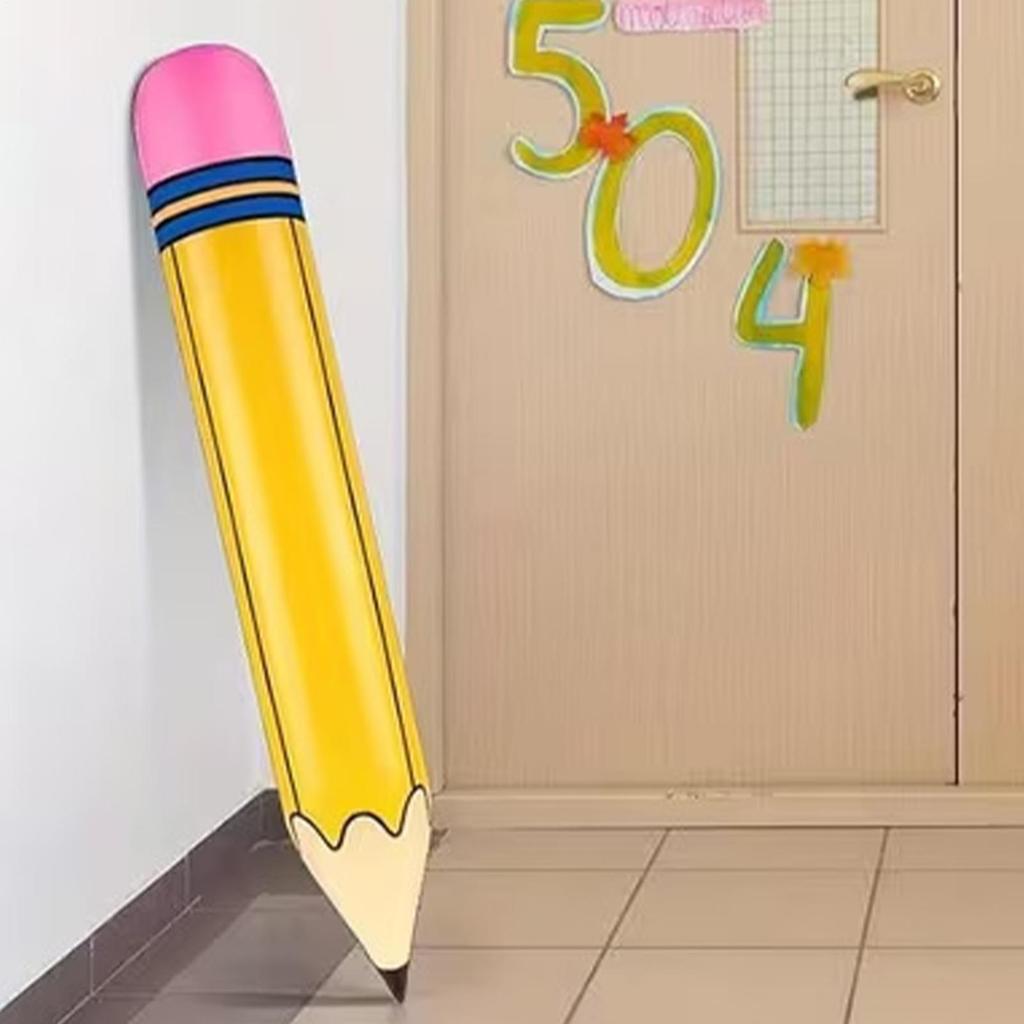 6 Pieces 27in Pencil Balloons Giant Pencil Blow Up Balloons PVC Large Photo Props For Back To School Kindergarten Preschool