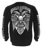 Harley-Davidson Herren Langarmshirt Schwarz Polyester Baumwollmischung