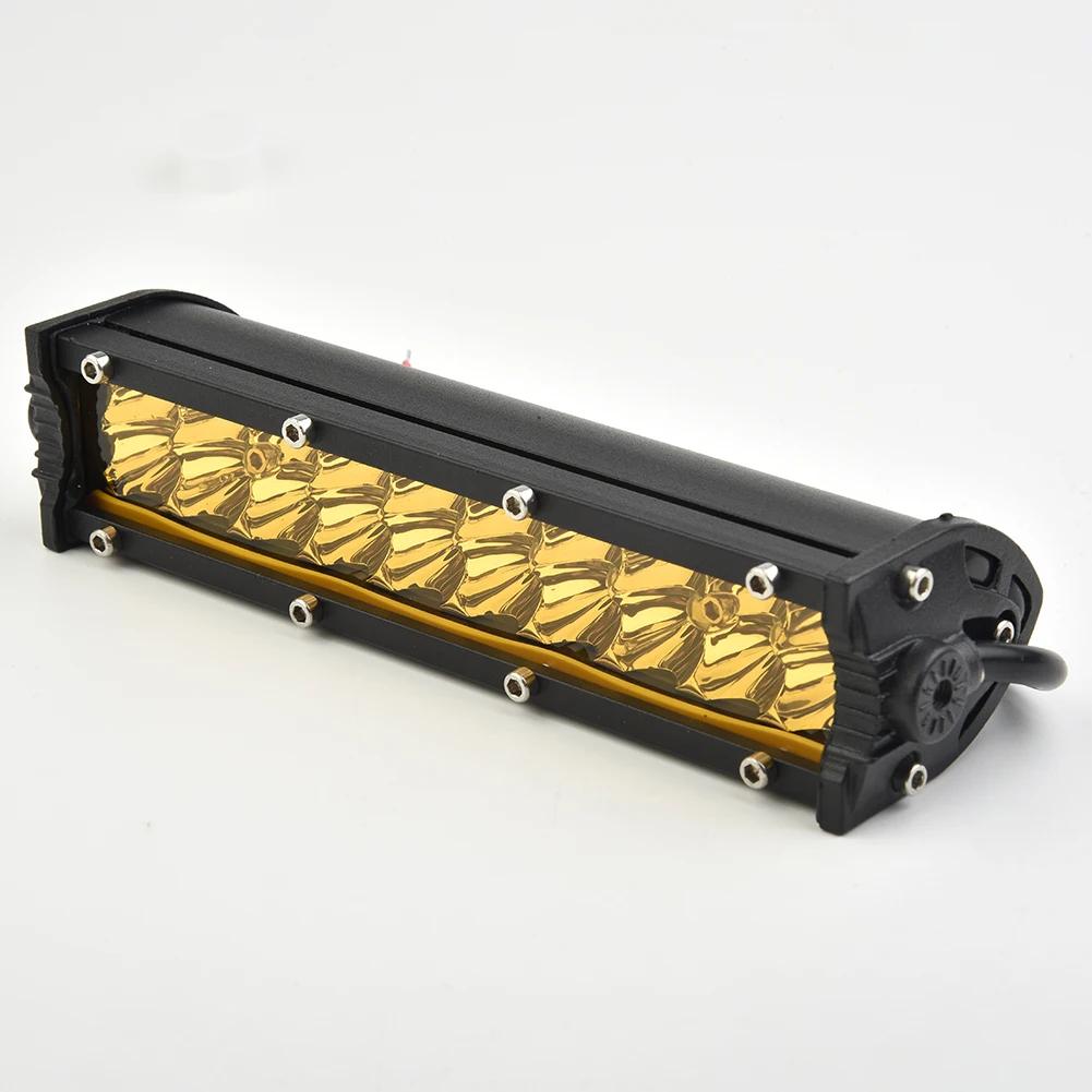 7-Inch Car 4WD Truck LED Work Fog Light Bar Off-Road Driving Lamp 60W DC 9-32V Yellow For ATV SUV For Jeep Truck Boat Bus