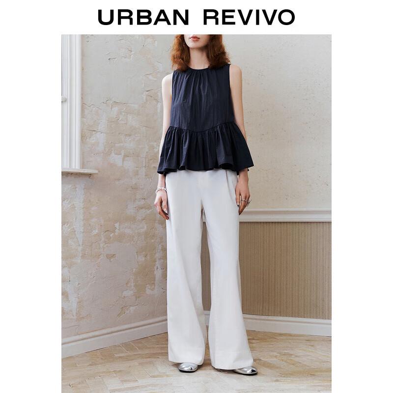 

UR 2025 Summer Women s White Wide-Leg Pants L