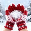 Winter Warm Knitted Gloves, Fashion Handmade Christmas Snowflake Embroidery Touchscreen Gloves for Women Men, Christmas Gifts