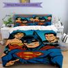 3pcs Superman, Batman Duvet Cover Set, 1 Duvet Cover + 2 Pillowcases (No Insert), High-Definition Print for All Seasons,Durable yy251103054