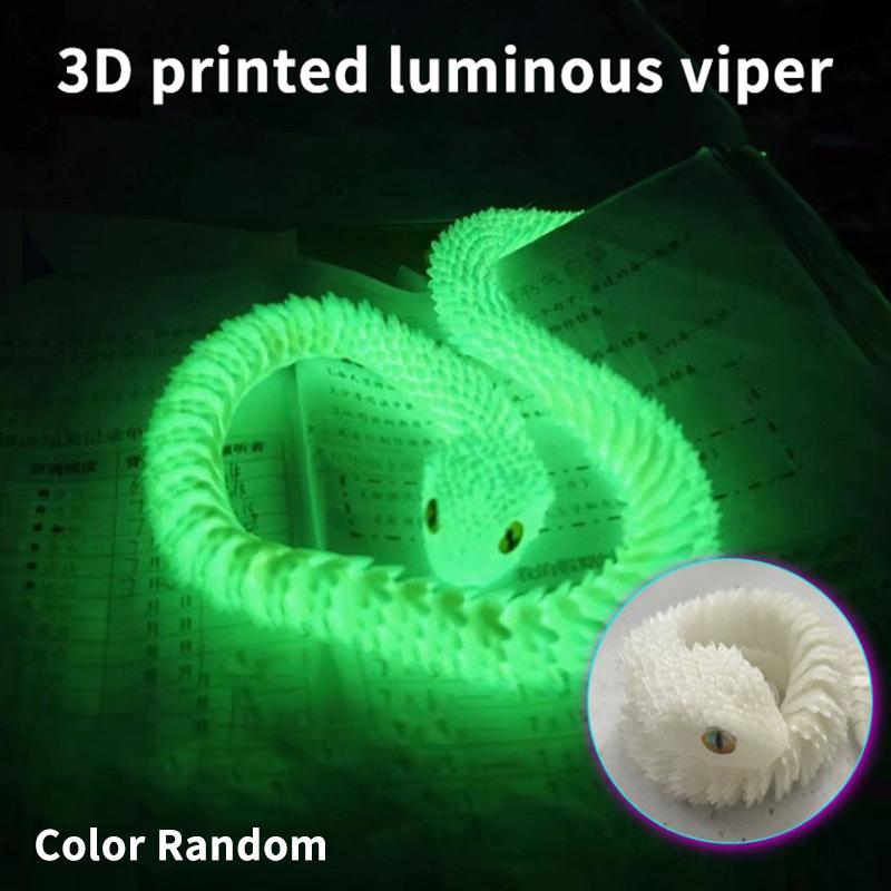 1PC Gifts For Children 3D Printed Snake Simulation Snake Figurine Flexible Joints Office Desk Toy Home Office Decor Ornament