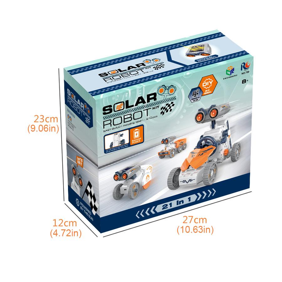 21 IN 1 STEM Solar Robot Kit Toy Boy Girl DIY Building Science Experiment Kids Building Electric Solar Robots Toys Birthday Gift