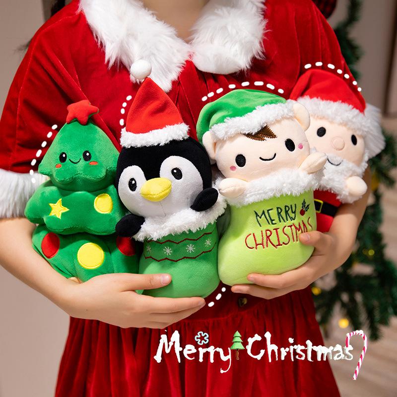 Santa Penguin Christmas Tree Plush Toy Doll Doll Christmas Ornaments Children's Holiday Gifts