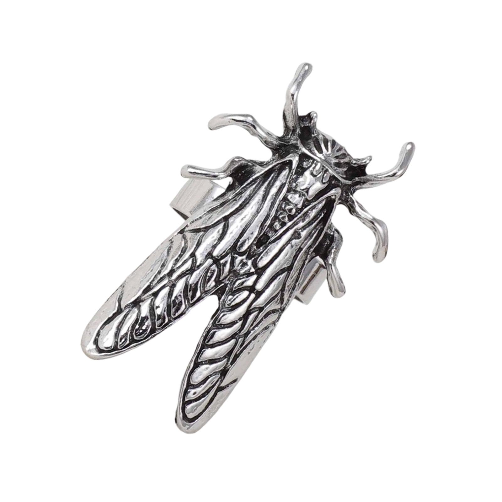 

Модные кольца в виде насекомого цикады из сплава, вдохновленные природой, регулируемые дизайны для повседневной носки, подарки, ювелирные изделия T1 серебряный