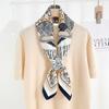 90Cm Geometric Printed Scarf Women'S Spring Summer New Imitation Silk Twill Square Scarf Temperament Versatile Headscarf Shawl