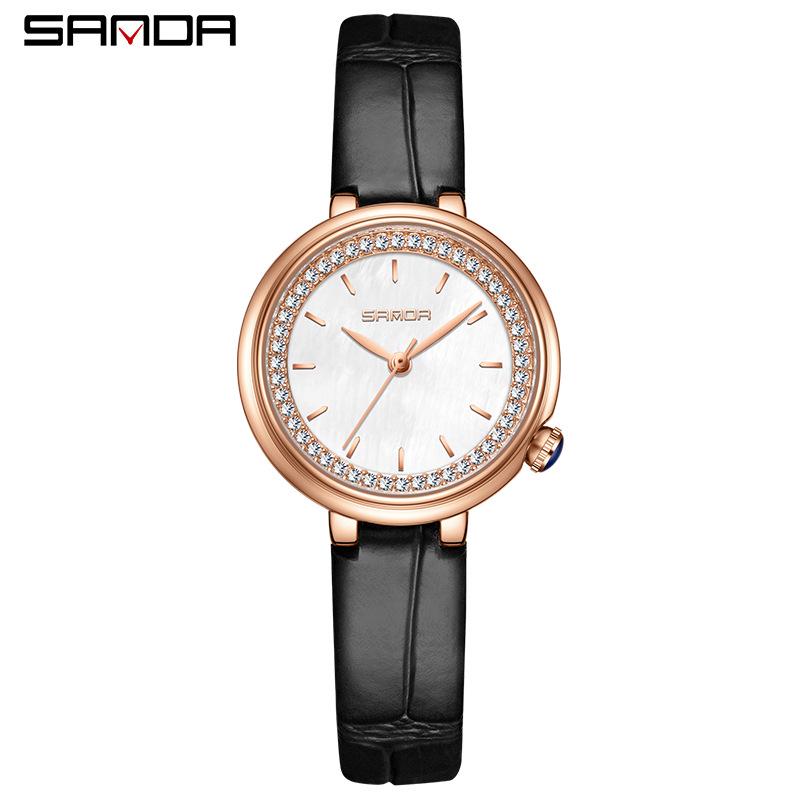 Sanda Women's Diamond-Studded Quartz Watch: Fashionable, Light Luxury, Versatile Steel Band 