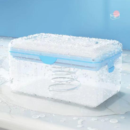 Multifunctional Soap Box with Sponge Rollers Rub-free Spring Quick Drain Shower Laundry Soap Holder Saver Laundry Tools Bathroom Supplies