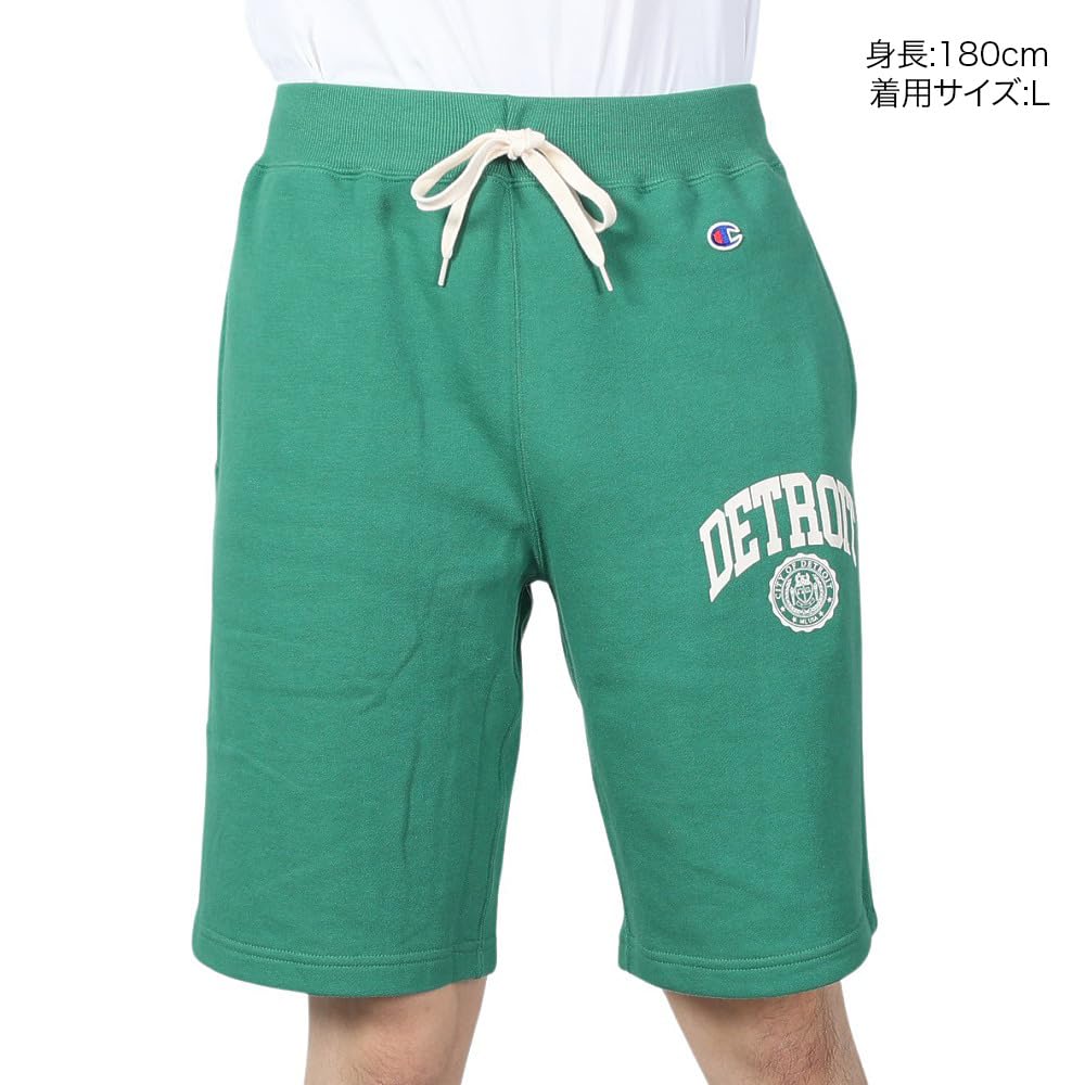 Champion Basic Fleece Sweat Shorts with Graphic Light Men's Print, Green, C3-Z513