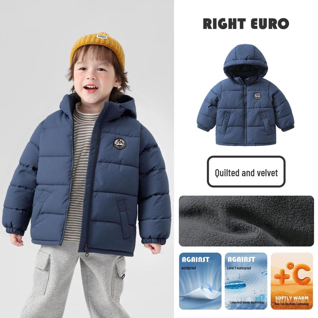 2025 Herbst/Winter Europäische Jungen Baumwoll-Steppjacke - Neuer Stil für Kleinkinder und Kinder