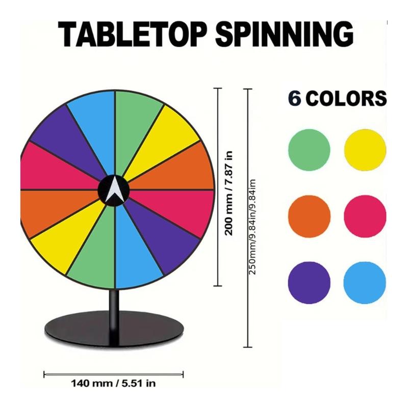 Heavy Type Rotating Prizes Wheel Game Reusable Colorful Game Wheel with Durability Metal Base For Kids Adults