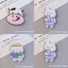 Adorable Cartoon Dog Rabbit Cow Brooches For Backpack And Handbag Decoration