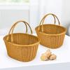 PP Woven Handheld Basket Grocery Picnic Fruit Vegetable Storage Large Small Tea Color