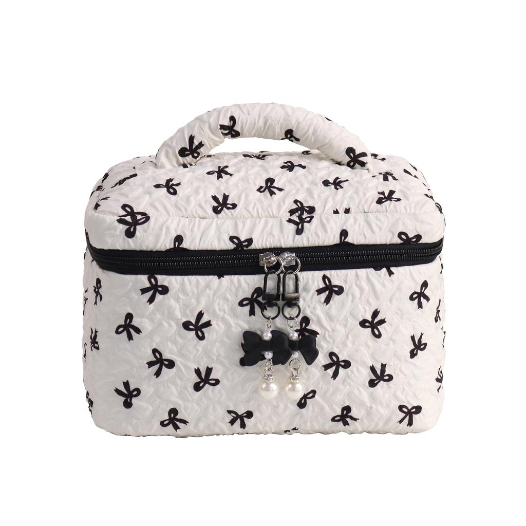 Reise-Make-up-Tasche, Kosmetiktasche, große Kapazität, Hautpflege-Organizer, schöne Schleifen, Make-up-Aufbewahrungstasche, ästhetischer Kulturbeutel