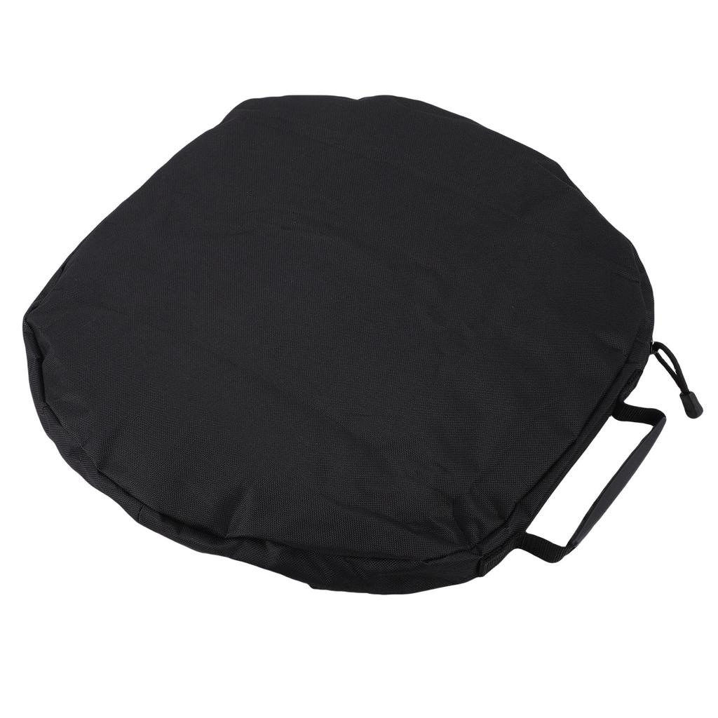 Grill Pan Storage Bag Oxford Cloth Portable Round BBQ Griddle Storage Pouch Camping Skillet Bag with Handle for Outdoor Cooking Picnic